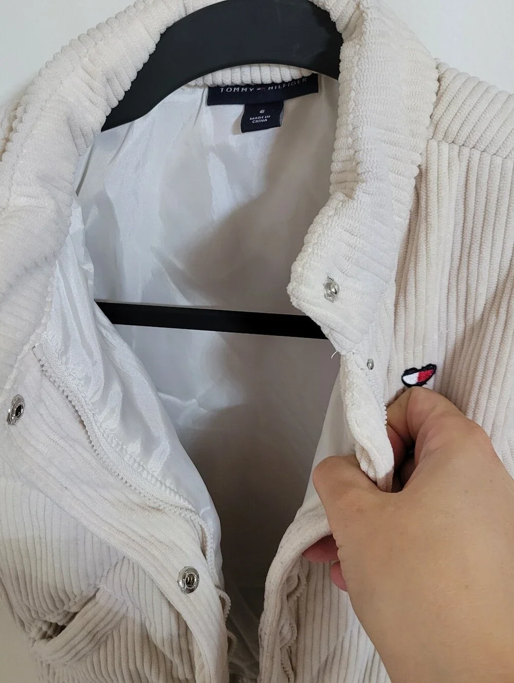 Tommy Hilfiger Kid's Padded Corduroy Vest in Cream, Size 6